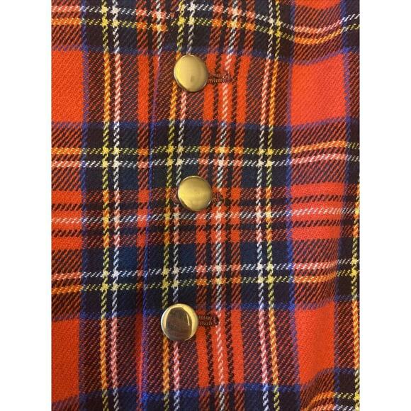 Royal Stewart red tartan plaid 100% wool vest size medium steam punk goth grunge - Picture 3 of 10
